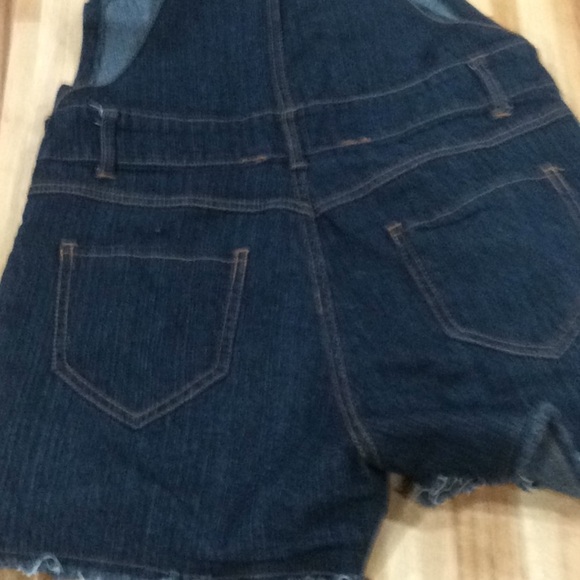 Girls denim shortalls - Picture 4 of 5